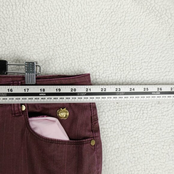 Apple Bottoms Jeans Womens 24 Red Burgundy Straight Stretch Lightweight Denim - Picture 7 of 11